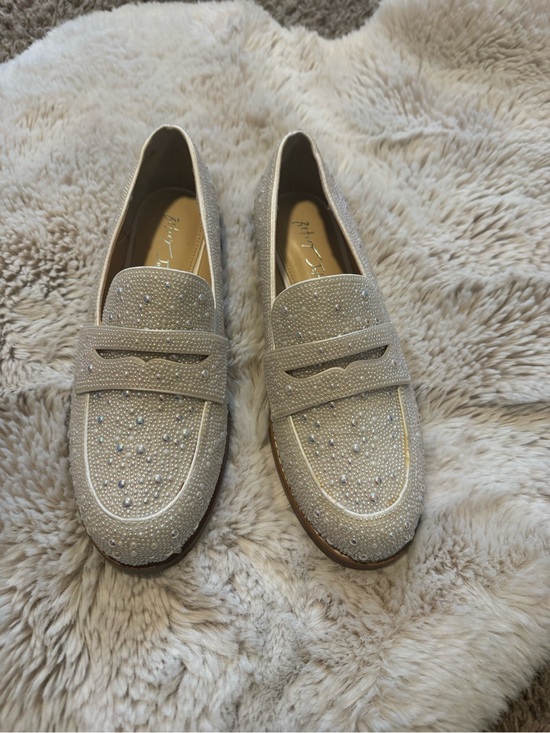 Betsey Johnson Shoes - Betsey Johnson Aron Cream white Jeweled Loafers Sz8 -Wedding